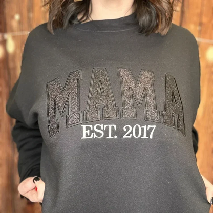 50% OFF🔥custom Glitter Mama Embroidered Sweatshirt