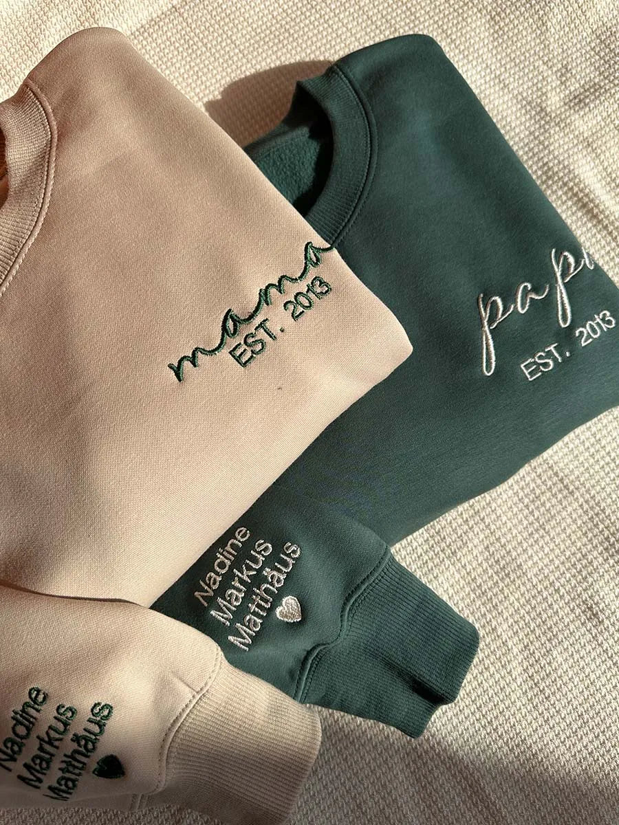 Custom Mama/Dad Embroidered Sweatshirt/Hoodie – A Gift For Your Beloved Mom