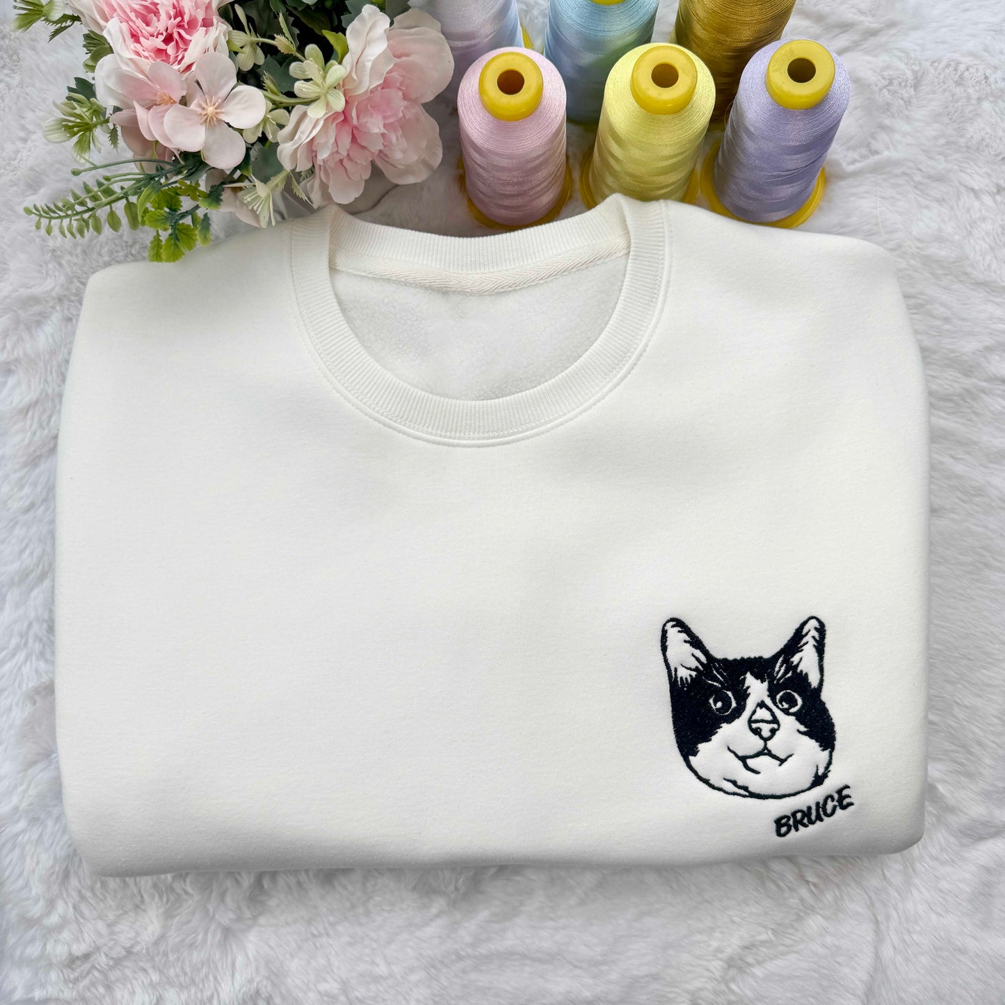 Custom Embroidered Pet Face Tee/Sweatshirt/Hoodie