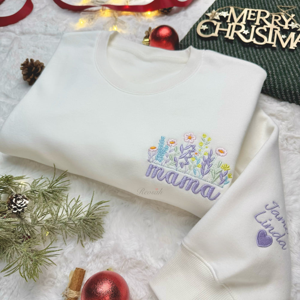 50%OFF⭐️Custom Embroidered Birth Month Flower Sweatshirt/Hoodie