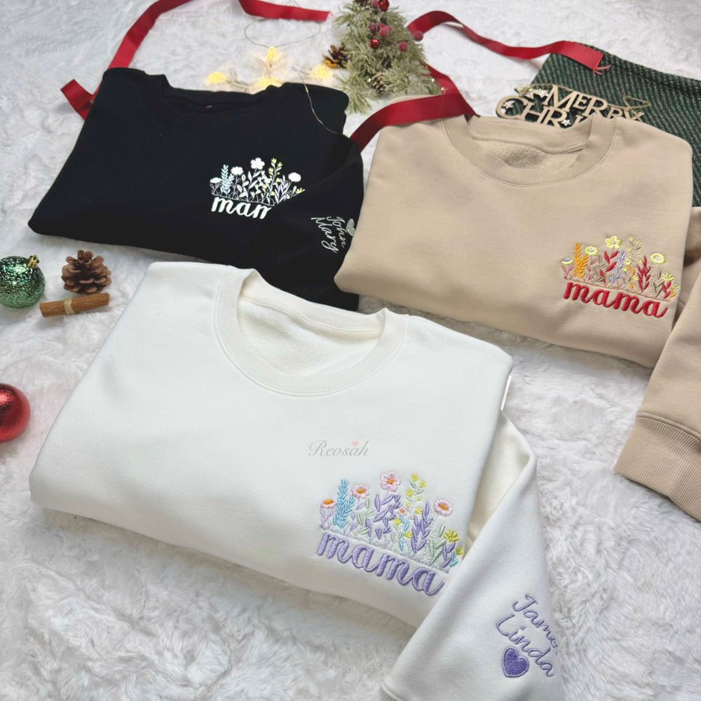 50%OFF⭐️Custom Embroidered Birth Month Flower Sweatshirt/Hoodie