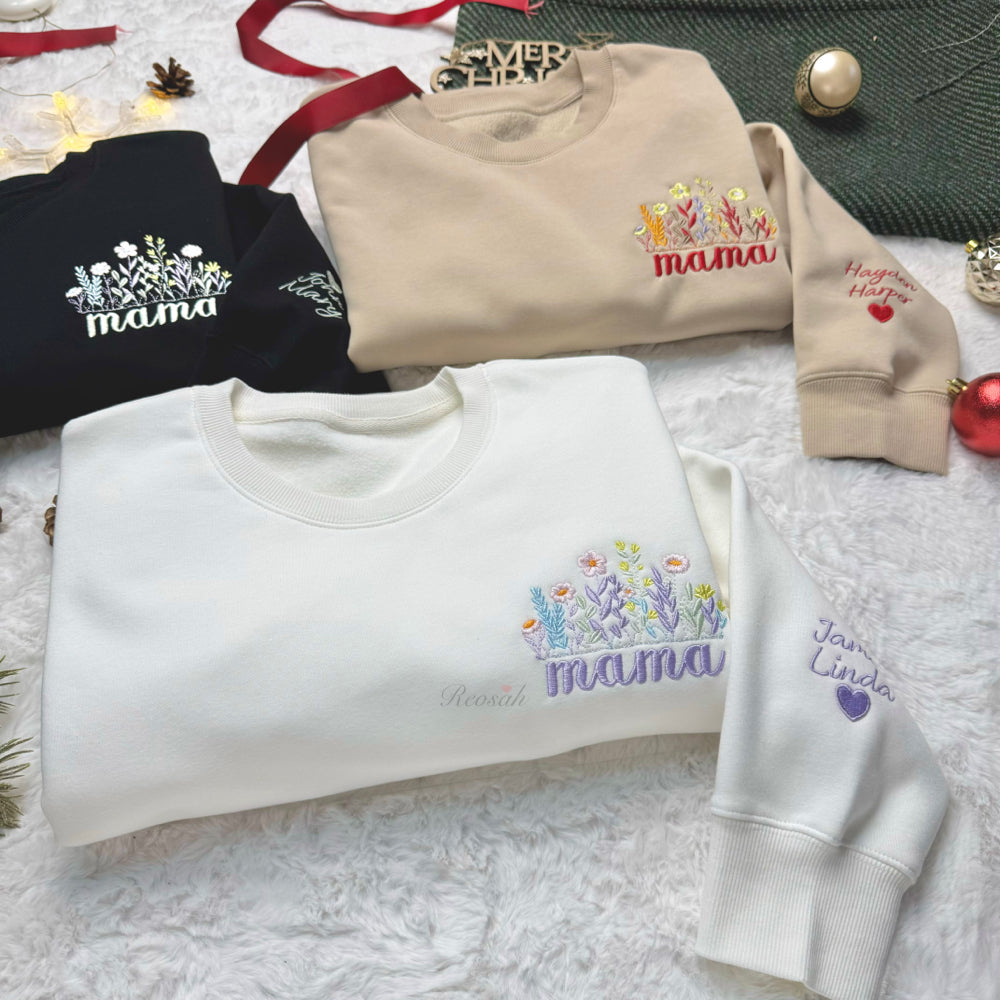 50%OFF⭐️Custom Embroidered Birth Month Flower Sweatshirt/Hoodie