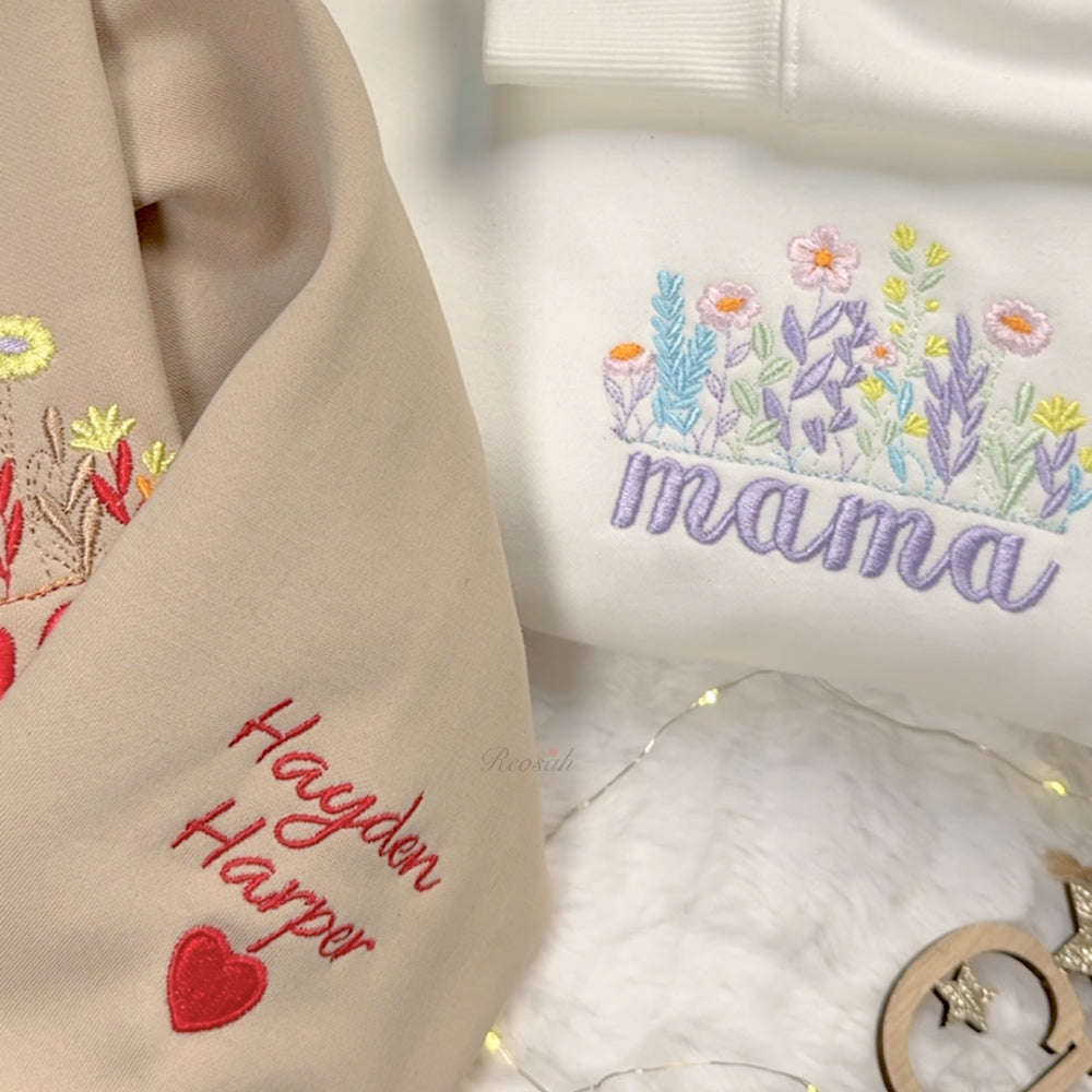 50%OFF⭐️Custom Embroidered Birth Month Flower Sweatshirt/Hoodie