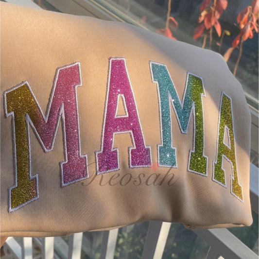 Personalized "MAMA" Rainbow Sweatshirt - Side Bow Sweatshirt